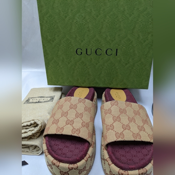 Gucci GG Platform Slide Sandal (US 7.5) "LIVE SHOW TODAY" - Picture 9 of 10